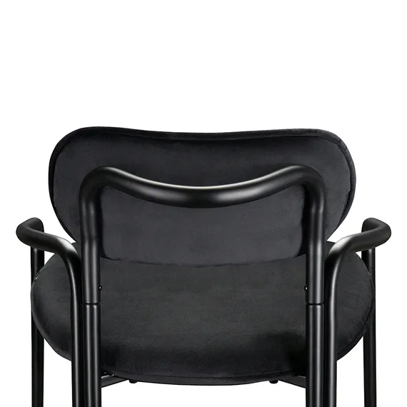 Полубарный стул Ror, Round, черный велюр