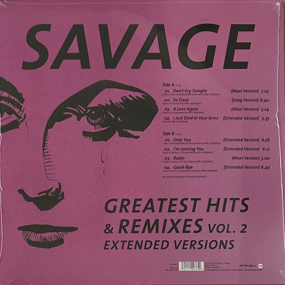 Savage ‎– Greatest Hits & Remixes Vol. 2 (Германия 2021г.)