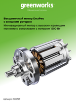 Триммер аккумуляторный Greenworks GD40BCB, 40V, 40 см, бесщеточный, с 1хАКБ 8Ач и ЗУ (2105707UH)