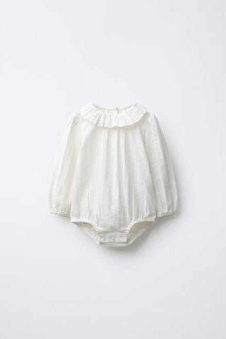 ZARA БОДИ С ВЫШИВКОЙ ВАЙНИКА, ЭКРЮ