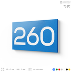 Номер на дверь 260, табличка на дверь для офиса, квартиры, кабинета, аудитории, склада, голубая 120х70 мм, Айдентика Технолоджи