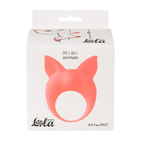 Оранжевое эрекционное кольцо 3,5см с вибрацией Lola Games Mimi Animals Kitten Kyle Orange 7000-21lola
