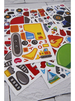 Аппликации для детей: развивающие наклейки с животными для малышей (А6, 9 листов)ющие наклейки для малышей А6