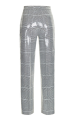 0063W9,Брюки в Клетку Расшитые Пайетками,Черный/Белый