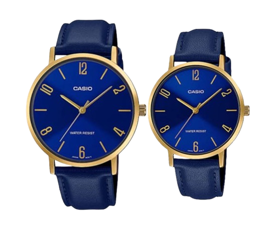 Парные часы Casio Standard: MTP-VT01GL-2B2 и LTP-VT01GL-2B