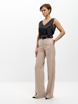 Черный атласный топ Лея