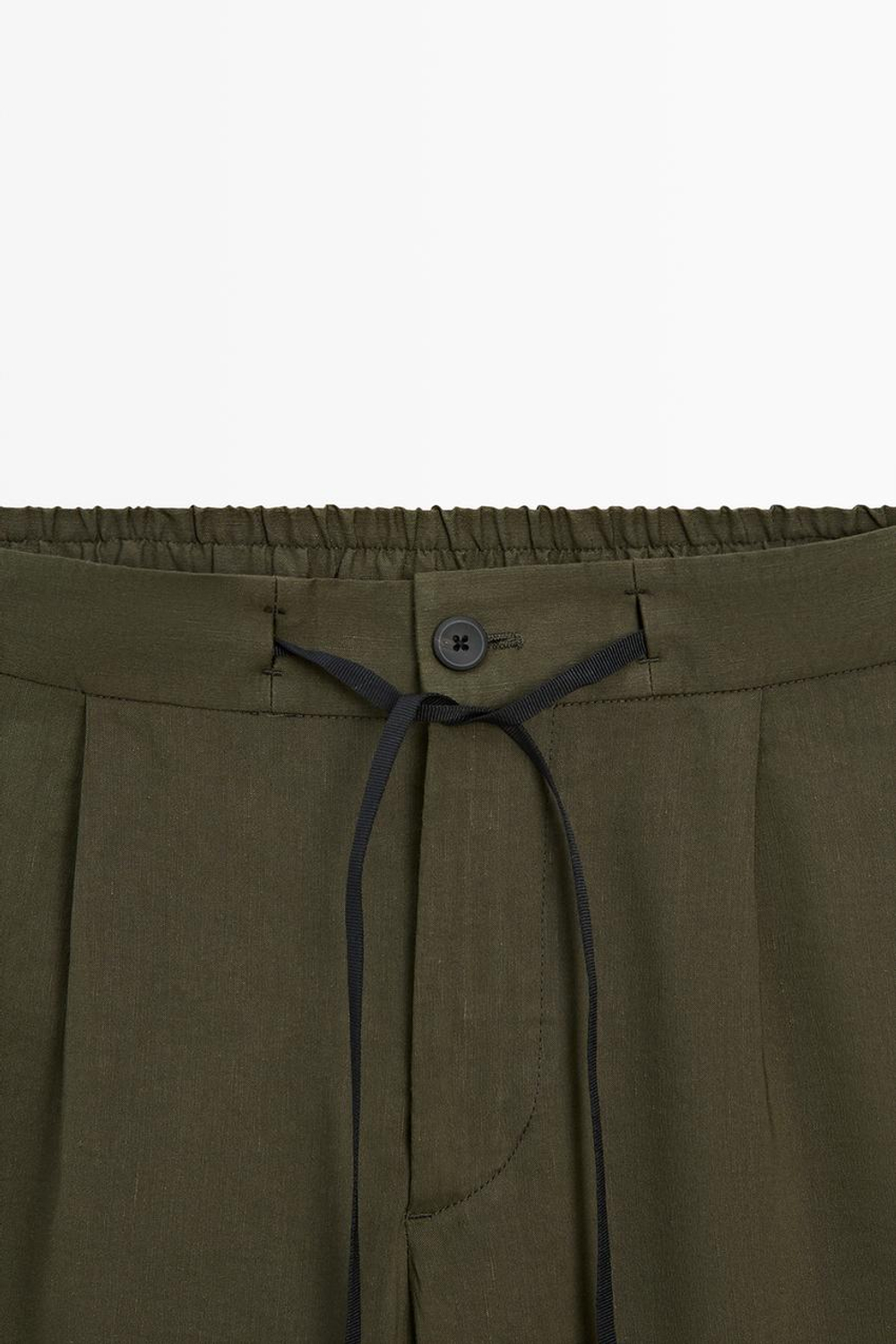 Massimo Dutti Брюки-джоггеры с вытачкам, зеленый