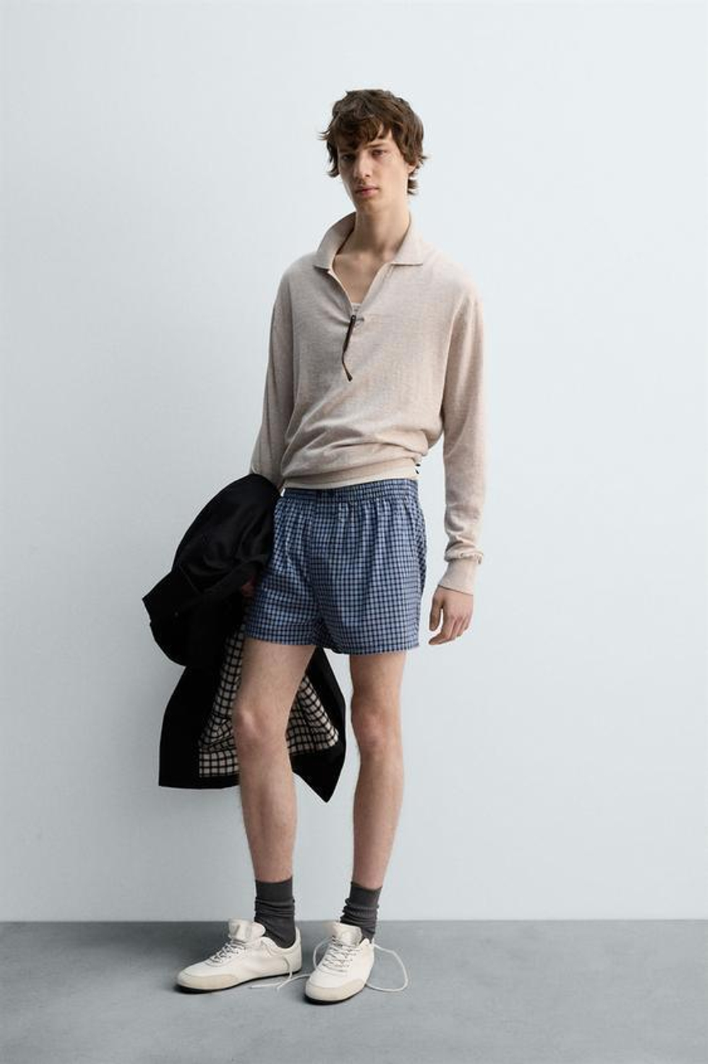 ZARA ТРУСЫ-БОКСЕРЫ ИЗ ПОПЛИНА В КЛЕТКУ - LIMITED EDITION, РАЗНОЦВЕТНЫЙ