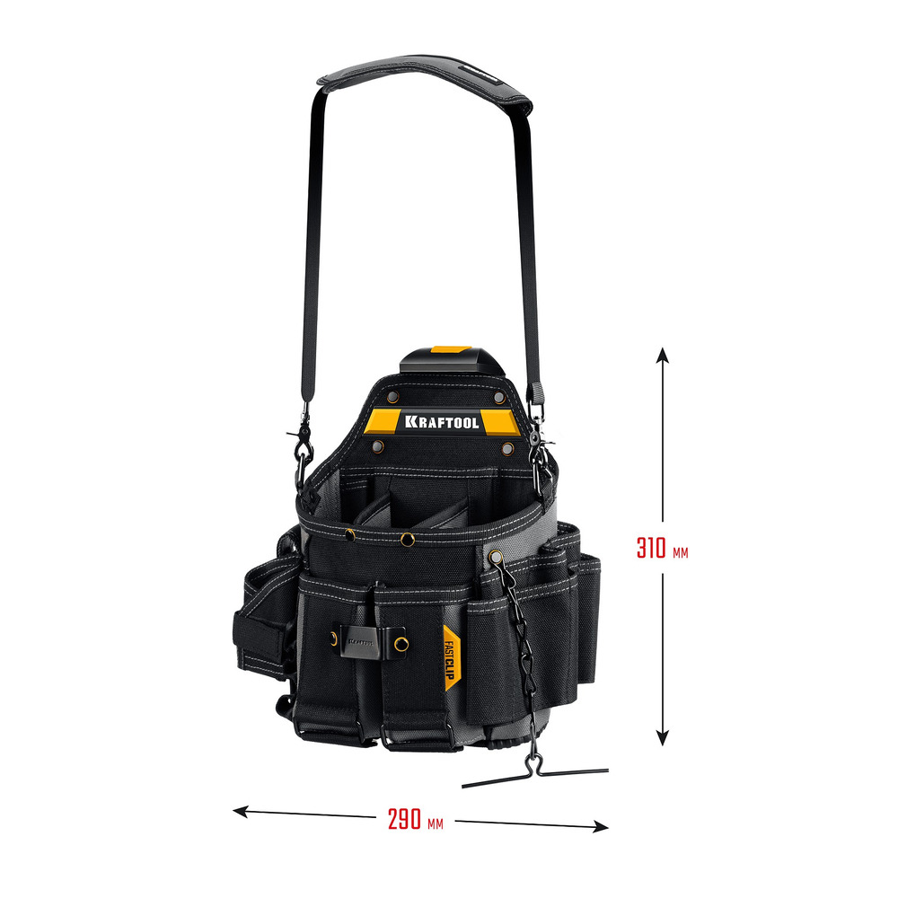 KRAFTOOL KPB-23 поясная сумка с быстросъёмным креплением FastClip, 290 х 310 мм (38766)