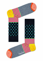 Носки унисекс Stripes And Dots Sock с точками и полосками (Размер: 25) (Цвет: разноцветный)