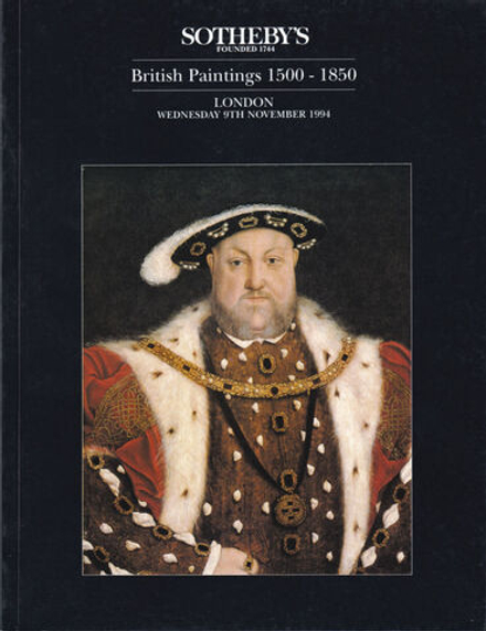 Каталог аукциона Sotheby's, Лондон, Британская живопись 1500-1850 от 9 ноября 1994 года