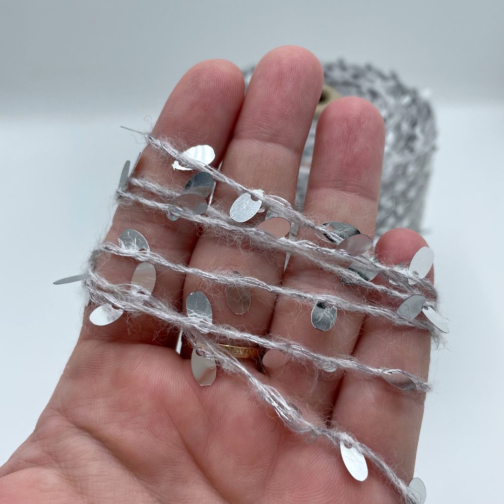 Пайетки FILATI ITALIANA 51% каплевидные пайетки 15% альпака 8% хлопок 26% полиаимд