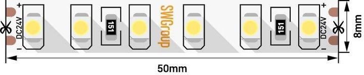 Светодиодная лента SWG 9,6W/m 60LED/m 3528SMD теплый белый 5M 002123