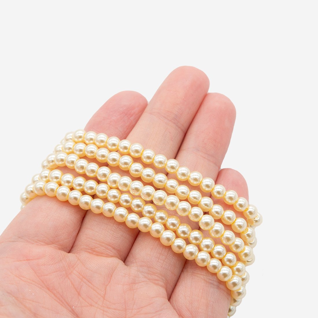 Хрустальный жемчуг, оттенок "Butter", шар 4мм