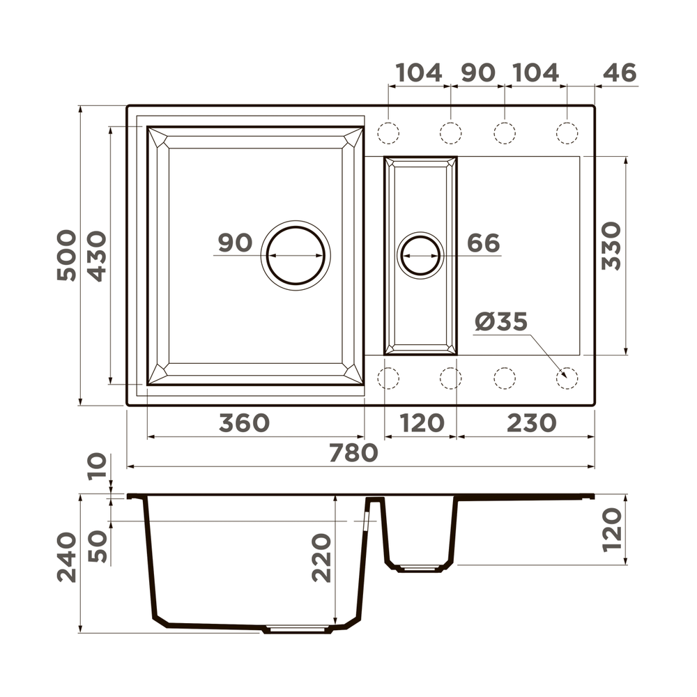 Мойка Omoikiri Sakaime 78-2-BE Tetogranit | Ваниль
