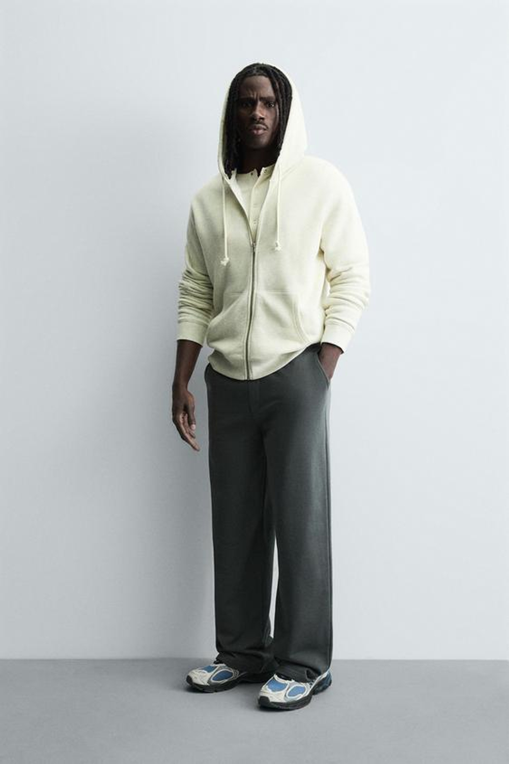 ZARA БАЗОВЫЕ ШИРОКИЕ БРЮКИ-ДЖОГГЕРЫ, ТЕМНЫЙ АНТРАЦИТ