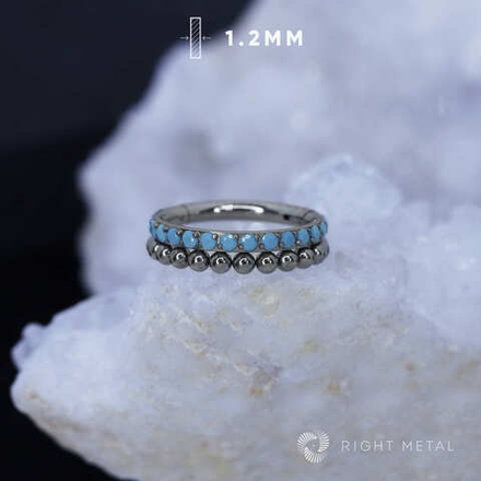 Кликер Delia Turquoise CZ 1.2мм