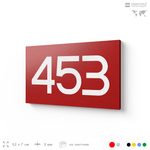 Номер на дверь 453, табличка на дверь для офиса, квартиры, кабинета, аудитории, склада, красная 120х70 мм, Айдентика Технолоджи