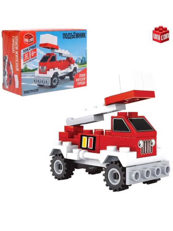 Конструктор Машина с лестницей 32 детали