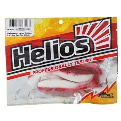 Виброхвост Helios Chubby 9 см Red & White HS-4-003 (набор 5 шт)