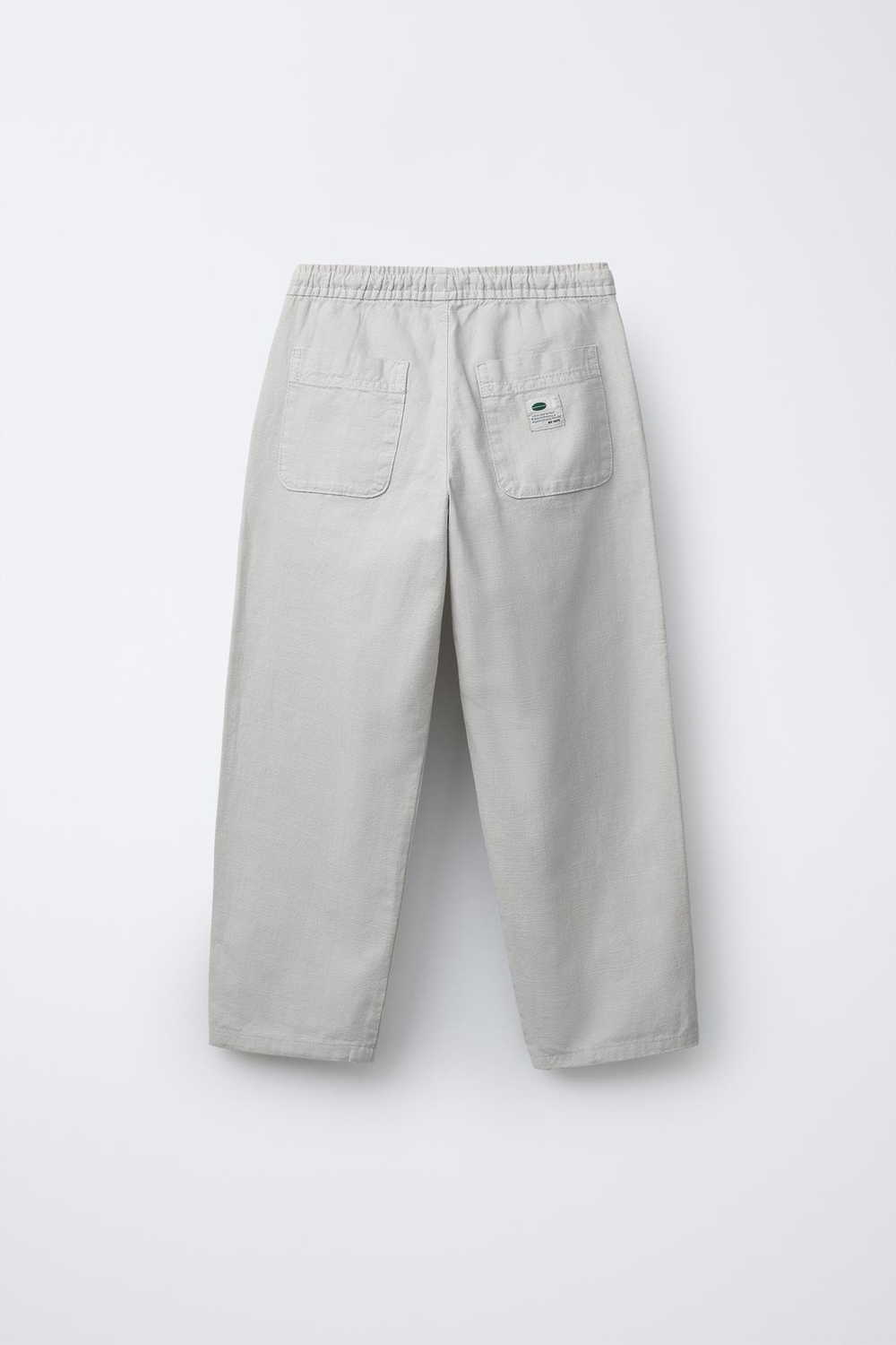 ZARA ХЛОПКОВЫЕ БРЮКИ С ЭЛАСТИЧНЫМ ПОЯСОМ, КАМЕННО-СЕРЫЙ