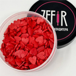 Посыпка кондитерская декоративная "Большие красные сердечки, 1 см", Россия