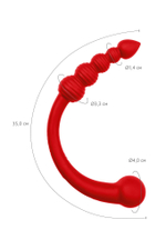 Красный двусторонний вибратор - 35 см. (Цвет: красный)
