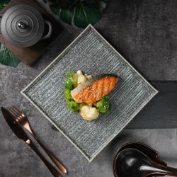 Тарелка 24*24 см h1,3 см квадратная глазурь Glossy Stone Untouched Taiga P.L. Proff Cuisine [1]