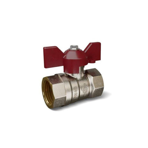 Кран латунный шаровой, Temper 88.В-В.34.Б, DN 20, PN 40, бабочка, муфта-муфта