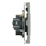 Розетка 1-местная с защитной шторкой (механизм), STEKKER, б/з, 250В, 16А, серия Эмили, RST16-5109-10, платиново-серый, soft touch 49954