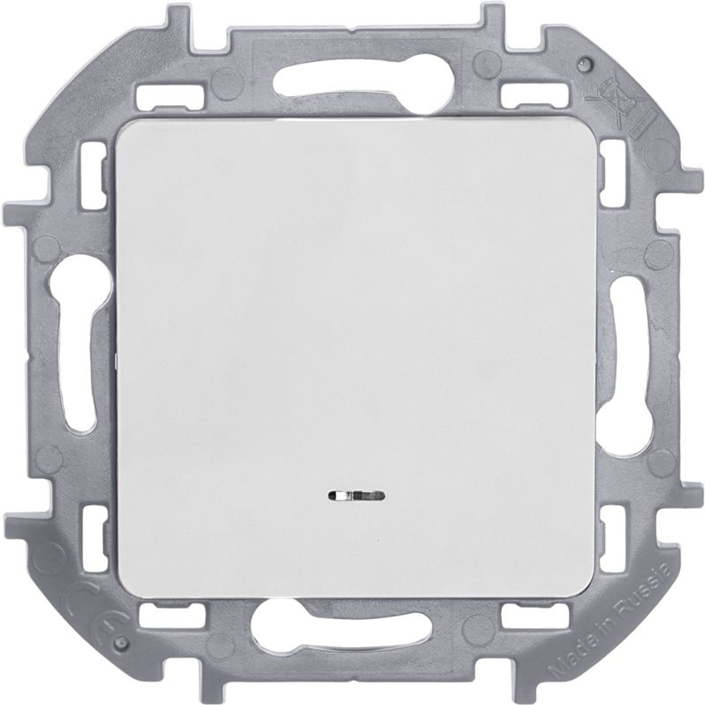 Переключатель 1-кл. Inspiria 10А IP20 250В 10AX с подсветкой/индикацией механизм бел. IEK 673660