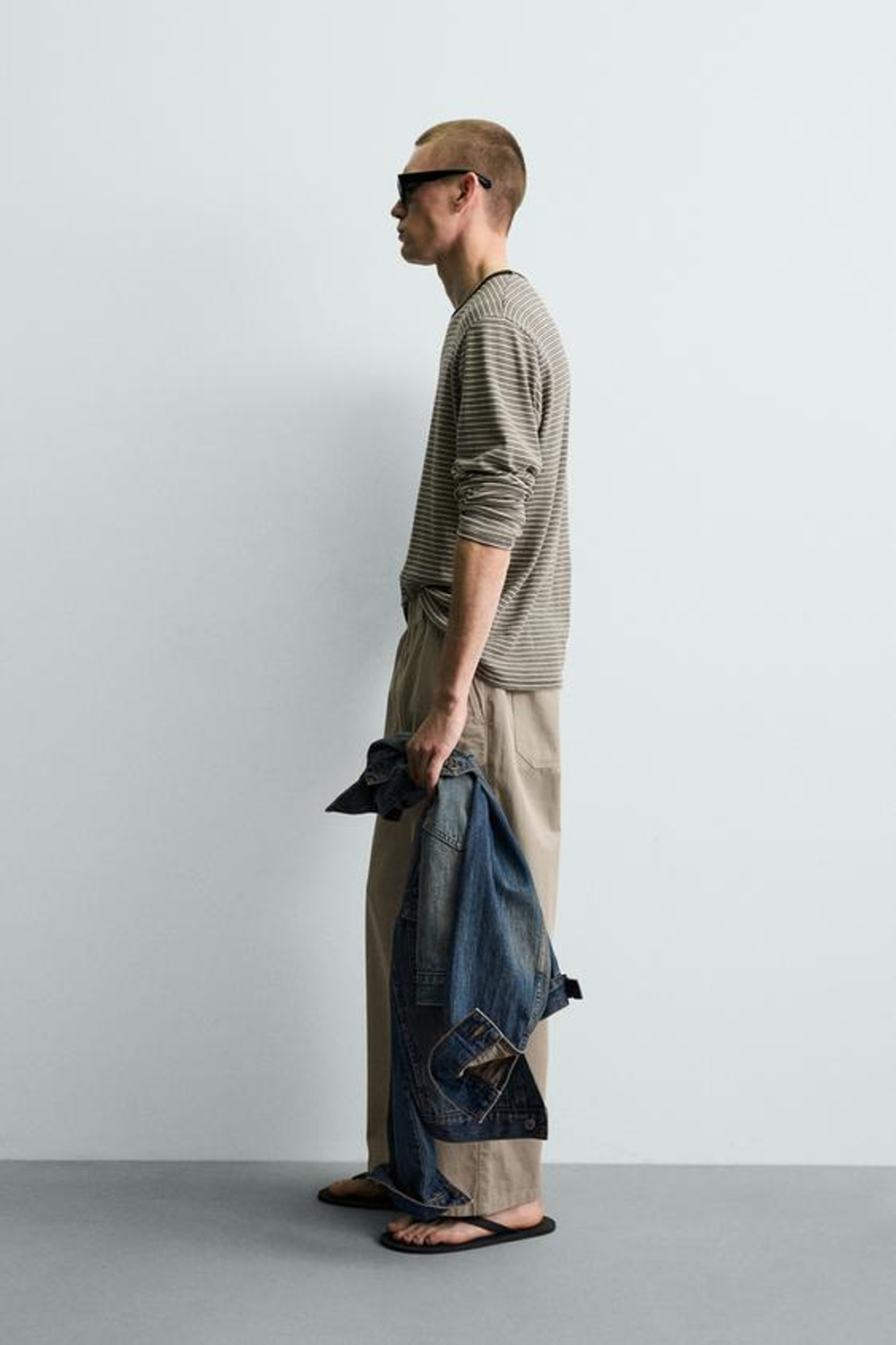 ZARA ХЛОПКОВЫЕ БРЮКИ RELAXED FIT, РЫЖЕВАТО-КОРИЧНЕВЫЙ