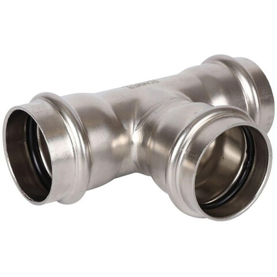 ROMMER Тройник равнопроходной 35x35x35 из нержавеющей стали прессовой