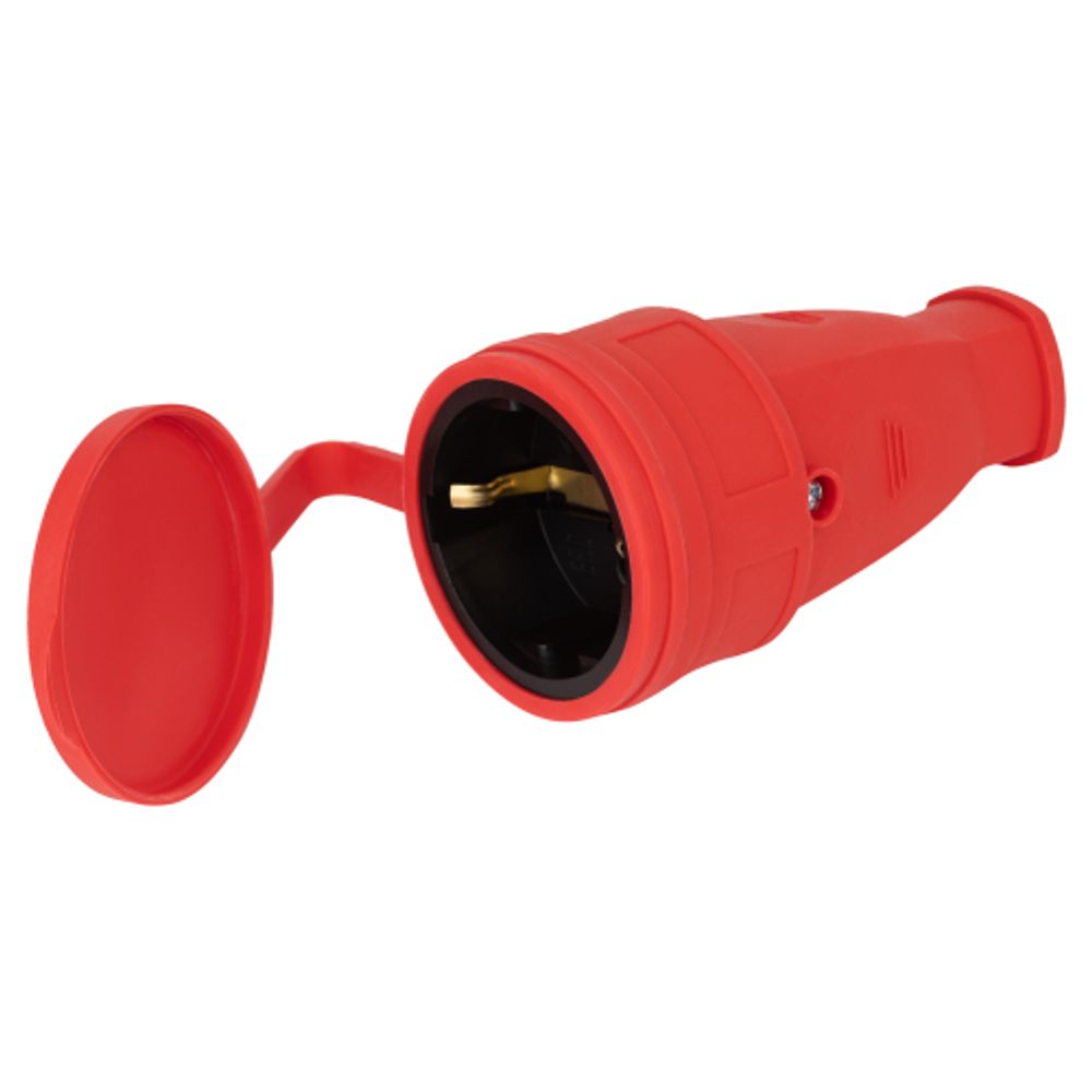 Розетка ЭРА RX10-R-IP44 каучуковая c заземлением 16А IP44 прямая красная | Штепсельные вилки и розетки