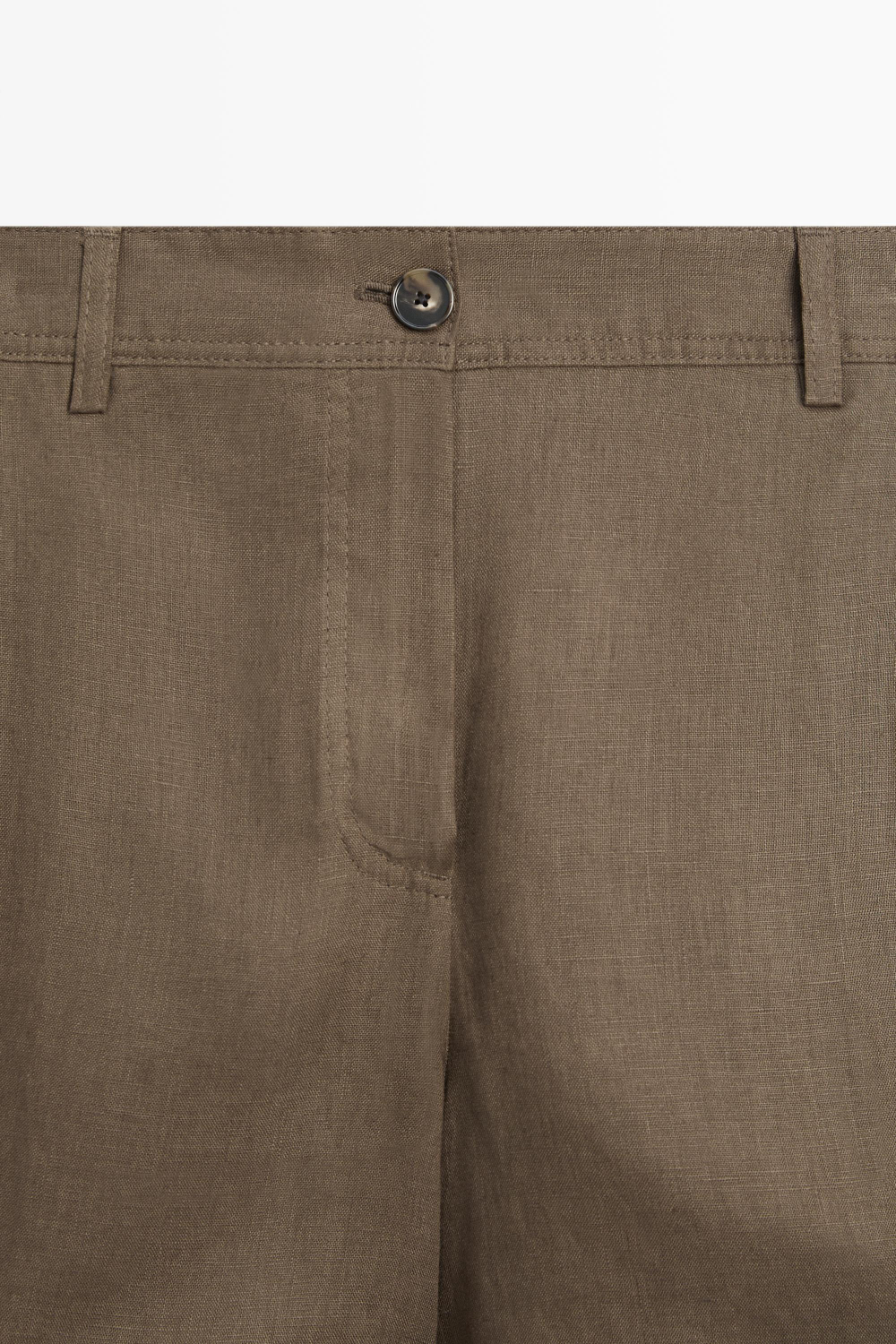 Massimo Dutti Шорты из 100% льна со складками, цвет мха