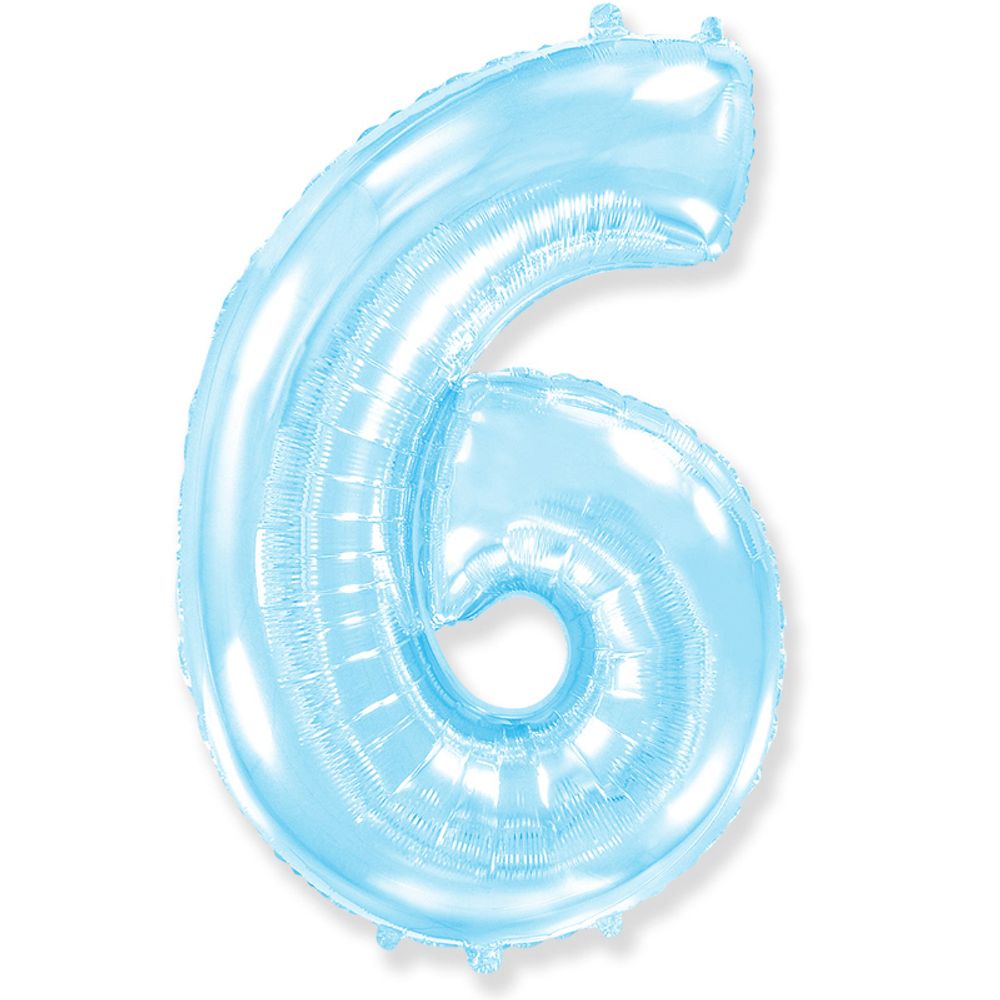 Цифра "6" Голубой