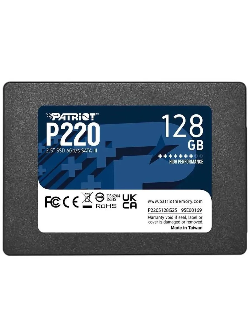 SSD жесткий диск PATRIOT 128GB P220S128G25, серый