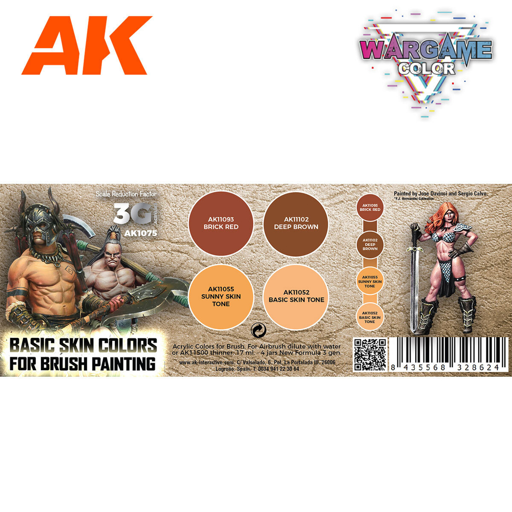 Набор красок AK interactive Wargame Color Set - Basic Skin Colors
