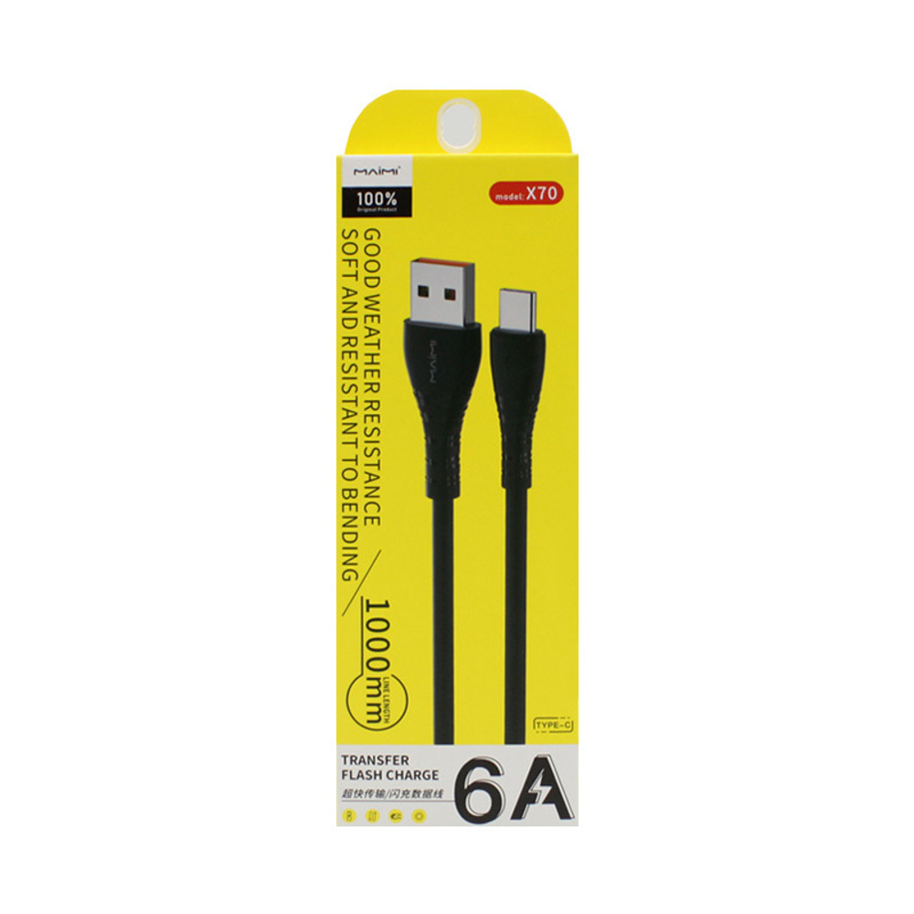 Кабель USB - TypeC MAIMI X70 6A (белый) 1м