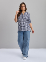 Блузка БЛ-131/клеткасиняя-строчка