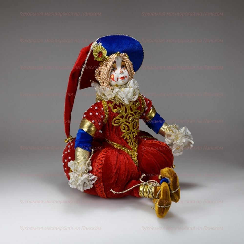 Интерьерная кукла Большой сидящий клоун