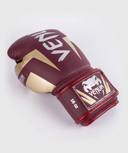 Перчатки боксерские Venum Elite Burgundy/Gold