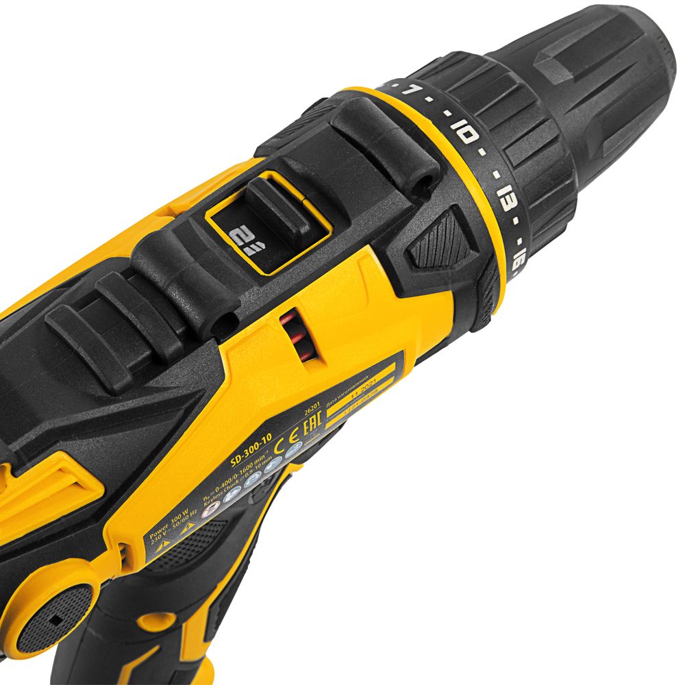 Дрель-шуруповерт сетевая SD-300-10, Denzel, 26201