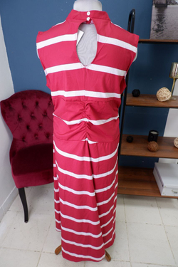 Платье макси в полоску 50 размер