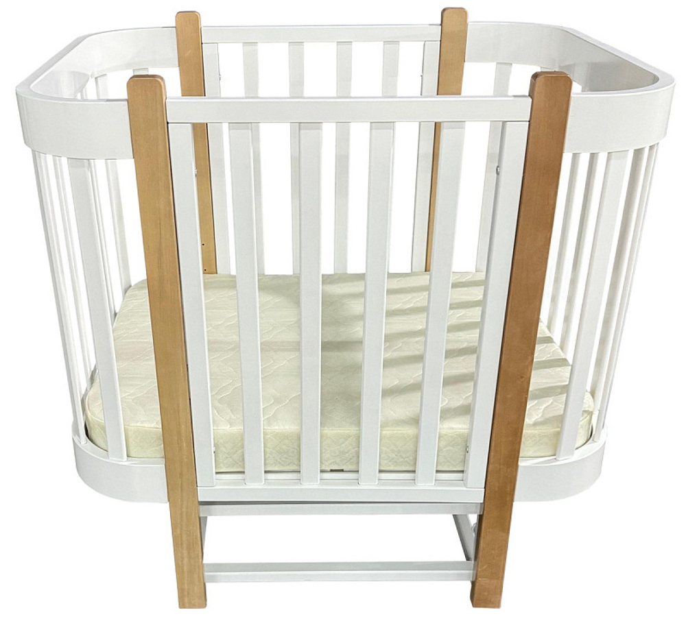 Детская кроватка Антел Nezabudka продольный маятник 3 в 1 белый/бук