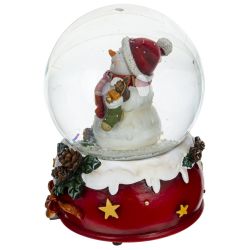 GAEM Фигурка декоративная в стекл. шаре "Снеговик" с музыкой, D 10 см, L10 W10 H14,5 см