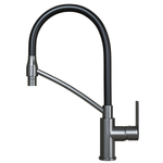 Смеситель для кухни 35k MIXLINE ML33-108GR"City Graphite" гибкий излив с фикс.бок.ручка б/отв ГРАФИТ