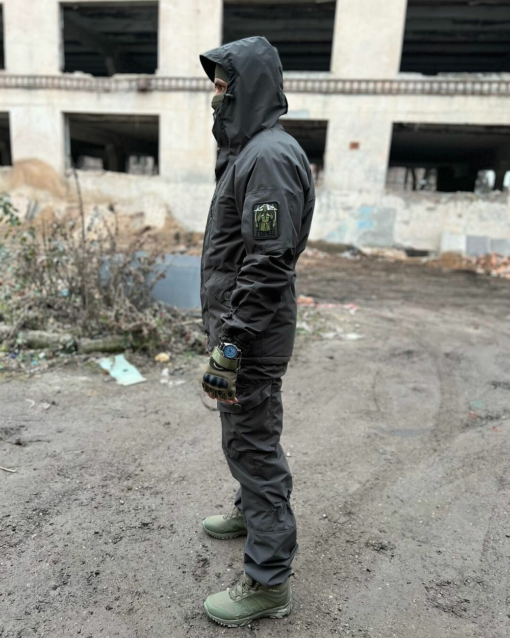 Костюм горка 6  флис осень  зима / темная олива /