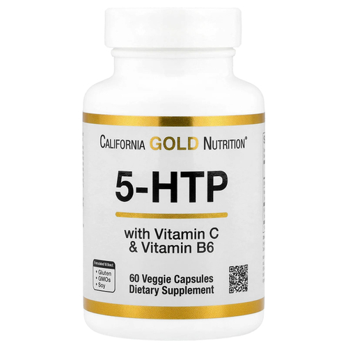 California Gold Nutrition, 5-HTP с витаминами B6 и C, 60 растительных капсул