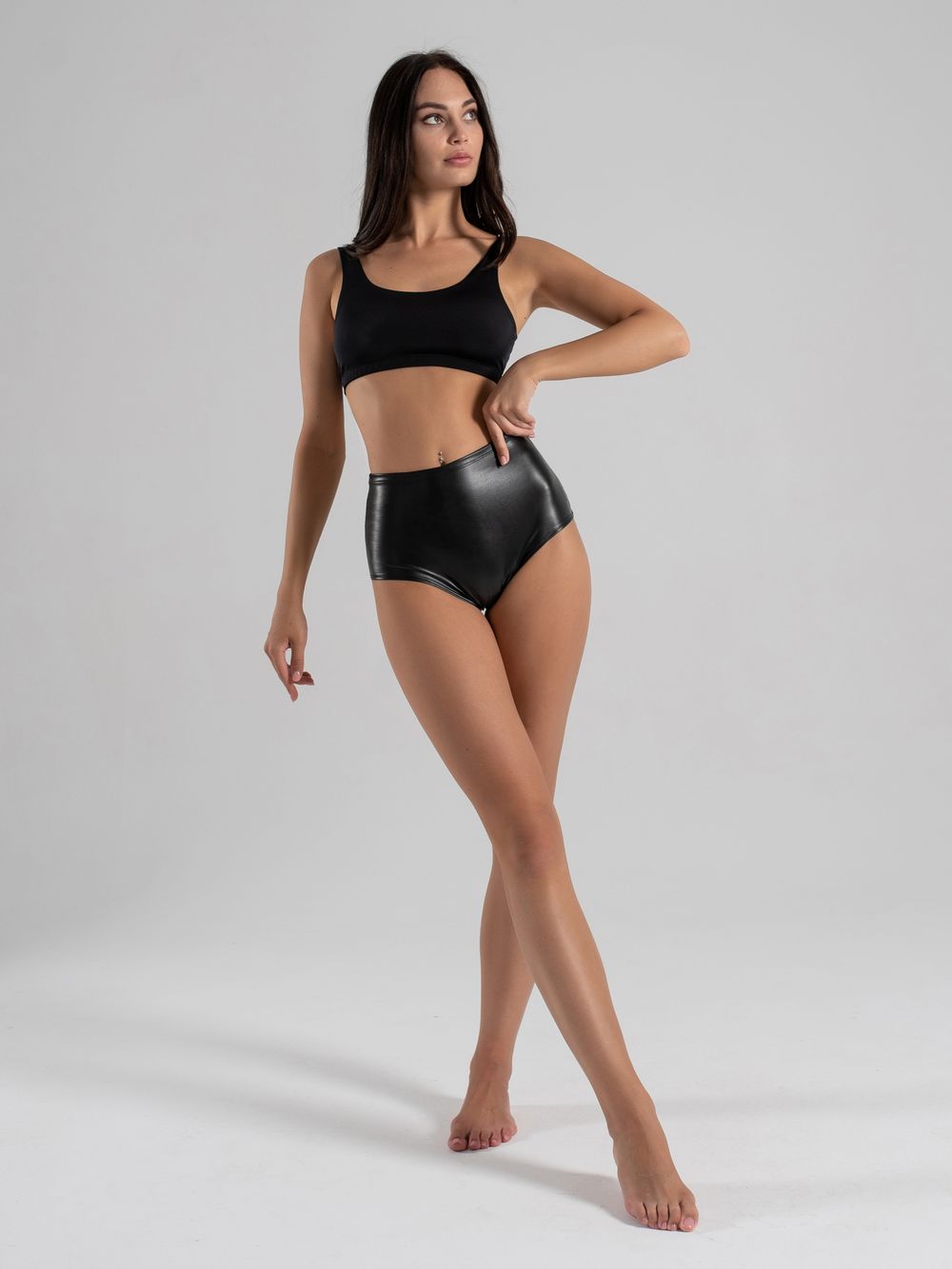 Шорты Pin Up Style высокие, Кожа иск.